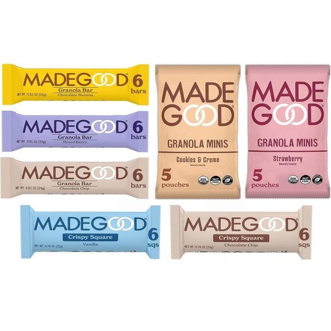 

MadeGood Healthy Snacks Organic Granola Bars Crispy Squares Cookies ___chans