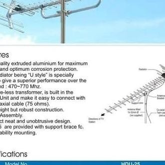Antena Tv Digital Yagi Hd U-25 High Gain
