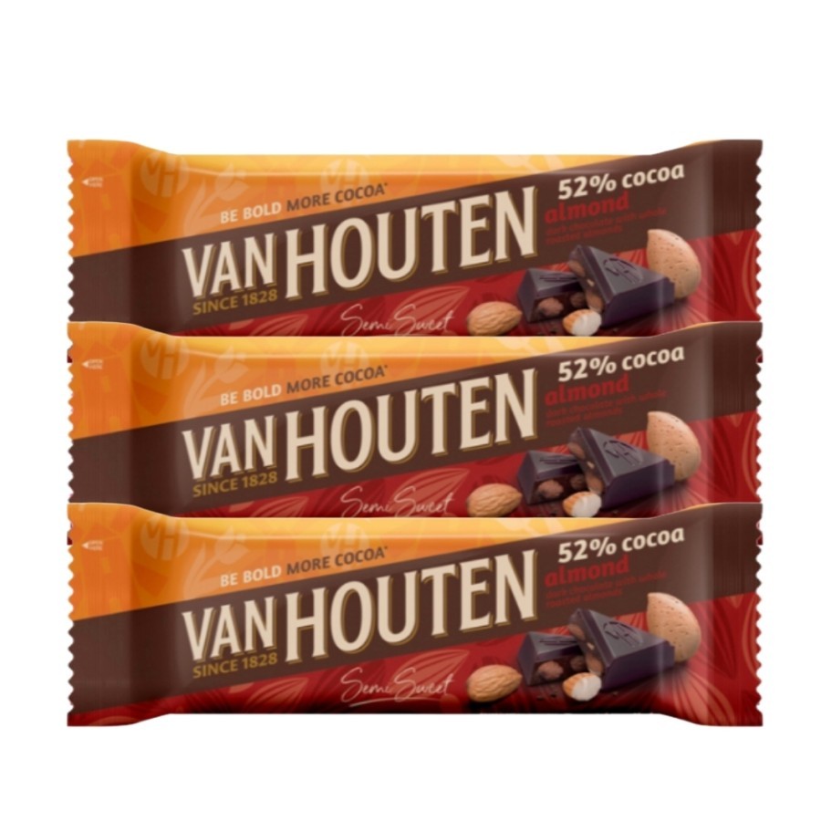 

VAN HOUTEN Semi Sweet Almonds Chocolate Bar 1 Kg