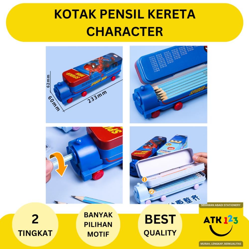 

SPECIAL Kotak Pensil Kereta Api 2 Tingkat Motif Character + Rautan er-87