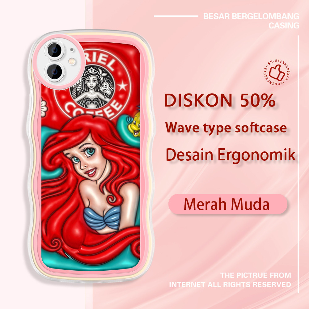 jinsouwe Apple iPhone 12 13 14 Plus Mini Pro Max  Casing Ponsel  Ariel The Little Mermaid Disney  wa