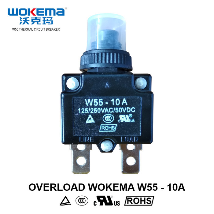 OVERLOAD - THERMAL CIRCUIT BREAKER WOKEMA 10 AMPERE - W55 SERIES
