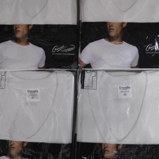 Kaos Dalam/ Kaos Oblong Crocodile V Ne Putih