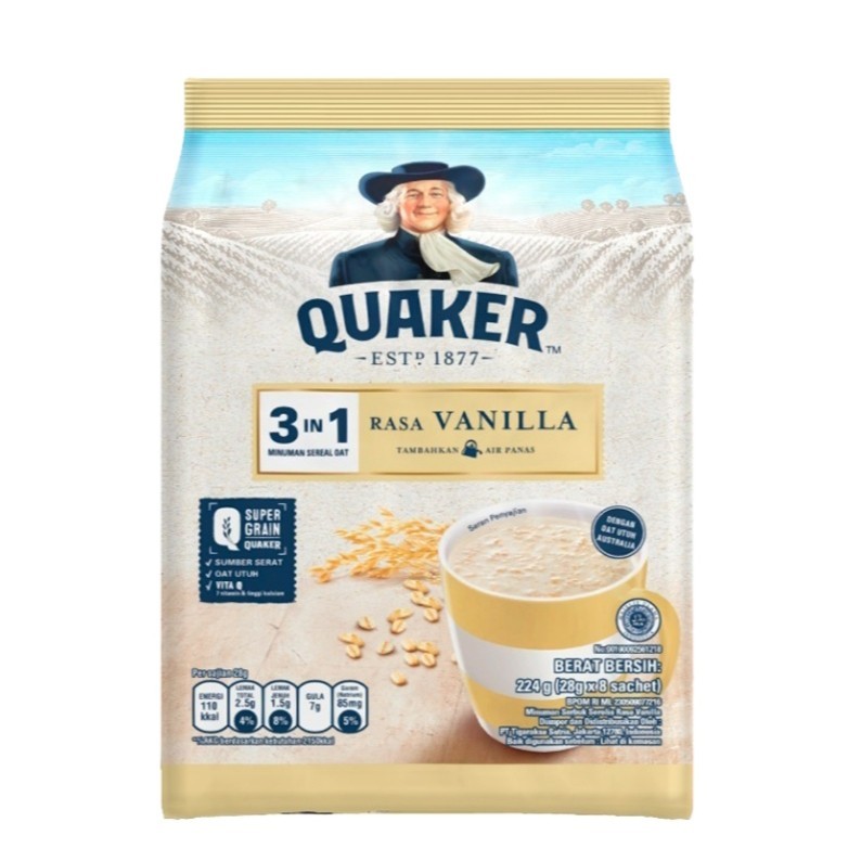 

QUAKER Oats 3 in 1 Vanila Bag 8 x 28 g