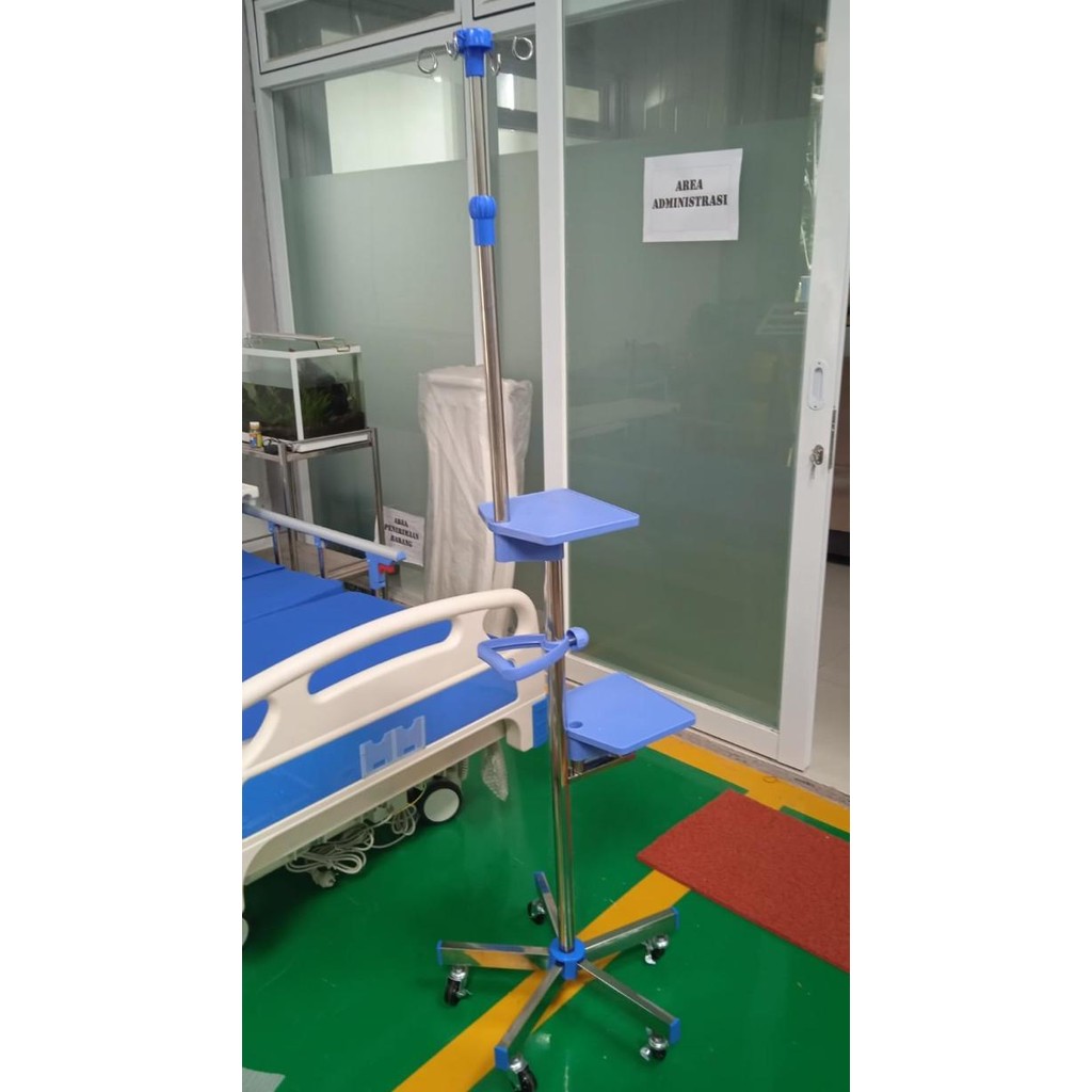 Tiang Infus Syringe Pump - Tiang Infus Pump Kaki 5 Full Stainles Steel