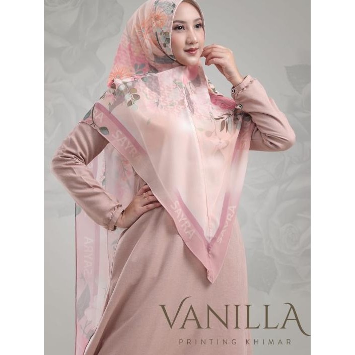Jilbab Syari Khimar Vanilla Ceruti Motif By Sayra