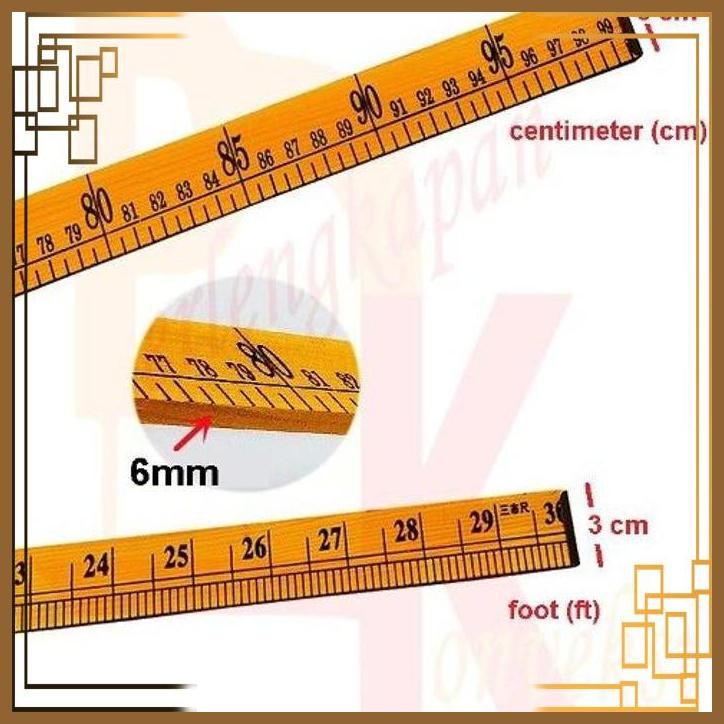 

[PGK] PENGGARIS POLA BAHAN JAHIT KAYU 1 METER 100CM 2 SISI DOUBLE SIDE SCALE WOODEN RULER 100 CM 3 FEET CLOTH TAILOR SEWING FABRIC RULER MEASUREMENT