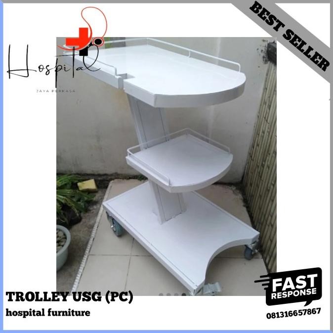 Trolley USG Rumah Sakit | Klinik | Instrumen Medis ECG | EKG | USG