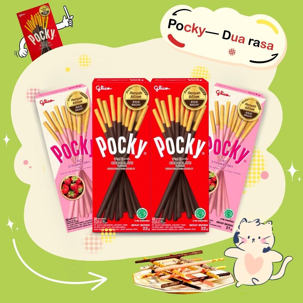 

Glico Pocky :1pcs Chocolate22g&Strawberry22g&cookies cream Stick Biscuit