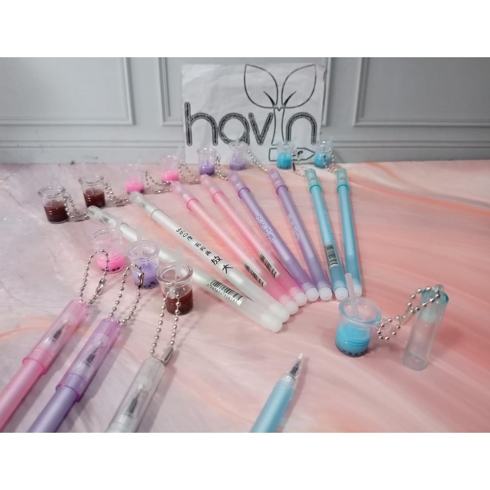 

h-4 (12PC) PEN GEL gantung MINUMAN BOBA/JEL PENA BOBA BUBBLE Hemat