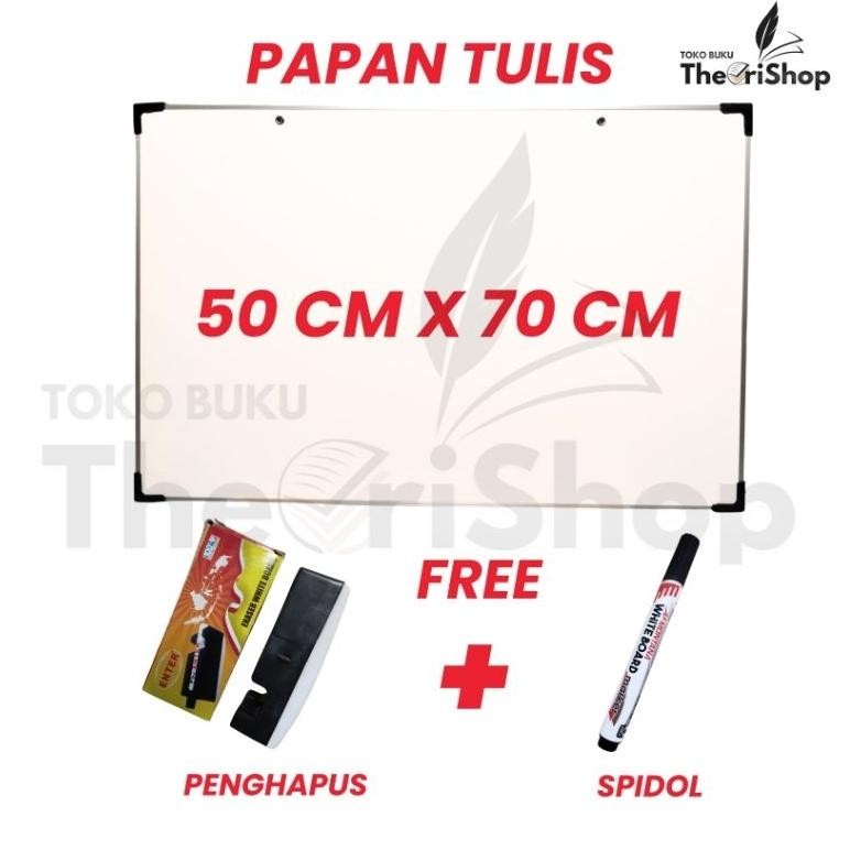 

Kekinian Papan White Board/Papan Tulis Belajar 50 X 70 Free Spidol Dan Penghapus/Belakang Bisa Menulis Kapur Terbaru