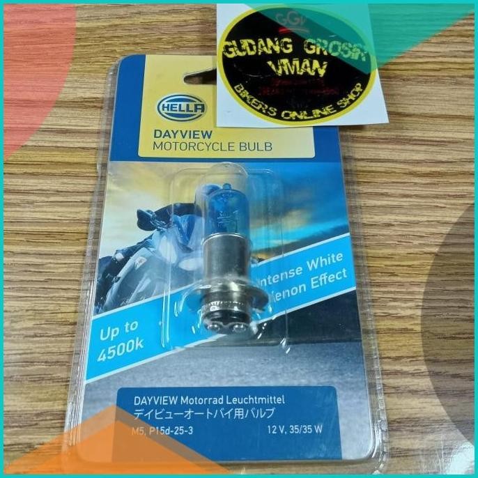 Lampu Motor Hella DayView 4500k Lampu Utama Bohlam Hella 3 Kaki 35wat