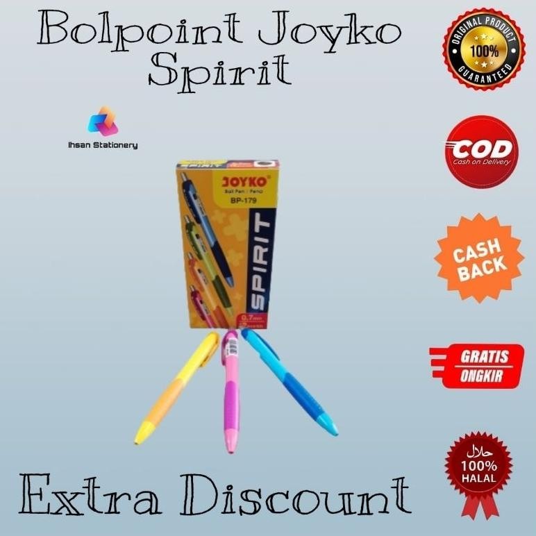 

ht-12 Ballpoint Joyko Spirit Isi 12 Pcs (1 Lusin) Hemat