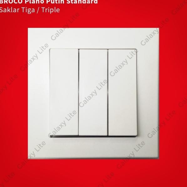 Saklar Tiga / Triple Broco Plano Putih