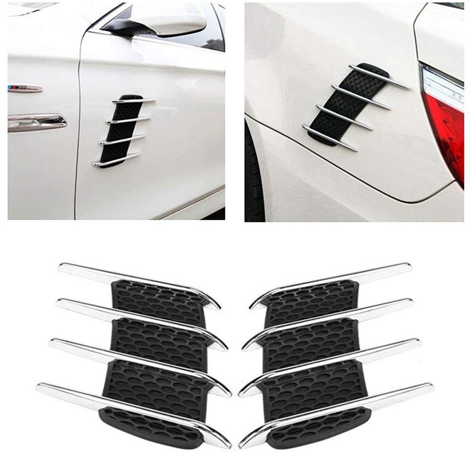 Premium 2Pcs Car Vent Sticker 3D Shark Gills Stiker Mobil Dekorasi Universal Car Side Air Flow Vent 