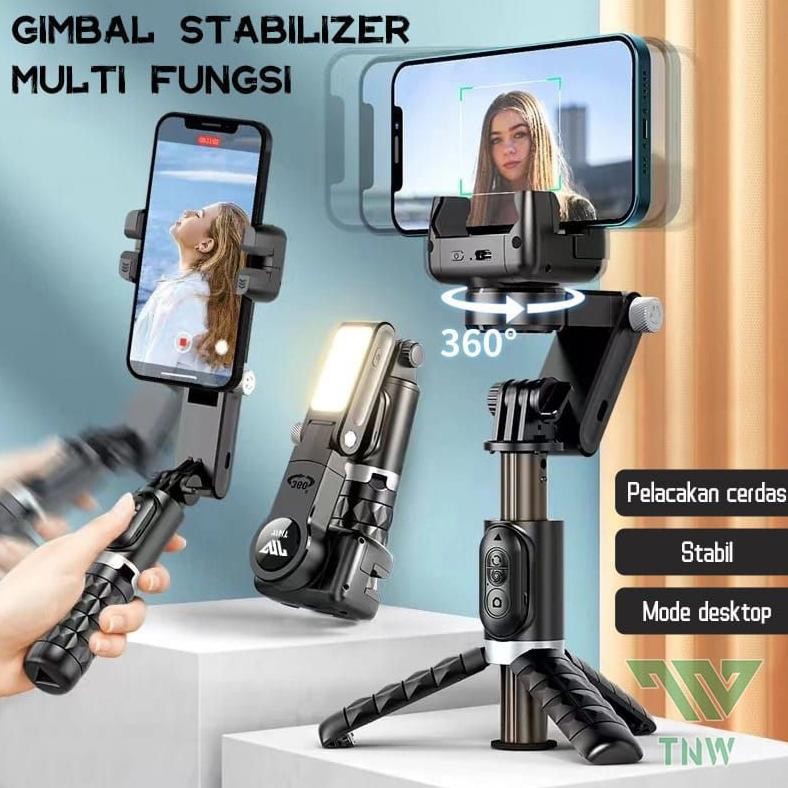 Murah Tnw -Q18 Gimbal Stabilizer Handphone Gimbal Hp Stabilizer Tongsis Hp Bluetooth Cuci Gudang