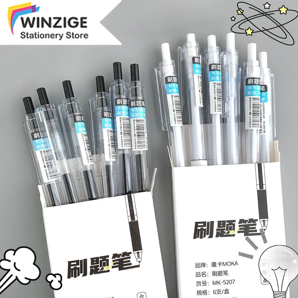 

Winzige 6pcs pulpen 0.5mm pulpen 1 pack pena pen gel lucu pulpen aesthetic retractable gel pens pen mekanik tinta hitam biru merah gel pen pulpen gel murah alat tulis stationery