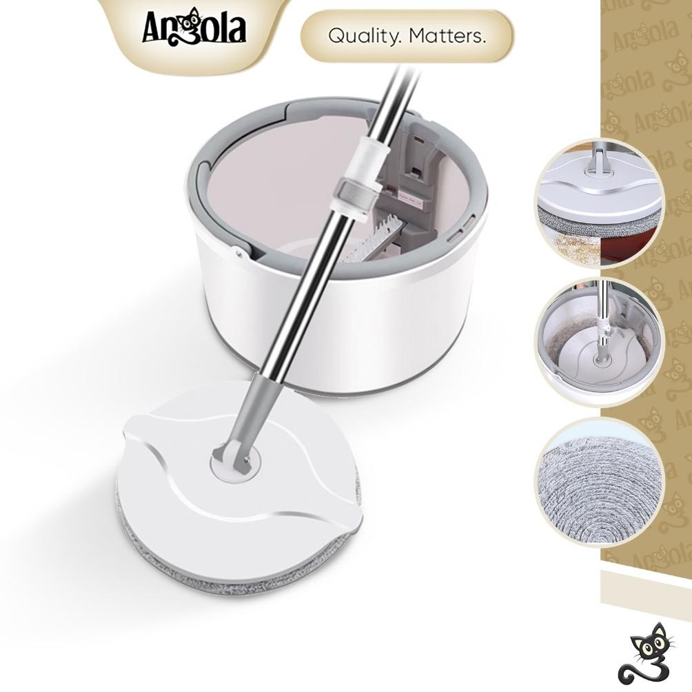 Spin Mop D31 Alat Pel Lantai Kain Pel Alat Pembersih Praktis Pel-pelan Otomatis