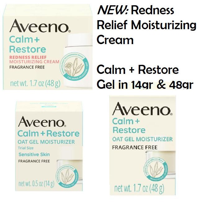 Aveeno Calm Restore Oat Gel Facial Moisturizer Sensitive Skin Cream