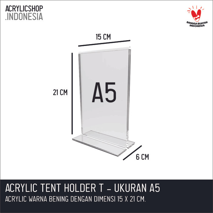 

Murah Akrilik Tempat Brosur A5/Acrylic Tent Card Holder Stand 2sisi A5 TypeT Keren