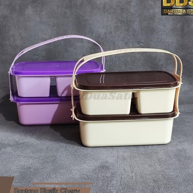 RANTANG MAKAN PLASTIK WARNA CHERRY SUSUN 2 / SUSUN 3 KOTAK MAKAN TEMPAT MAKAN RANTANG MAKAN WADAH MA