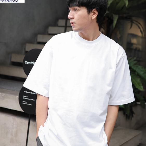 Kaos Polos Oversize Pria / Kaos Polos Combed 24S Oversize - Putih
