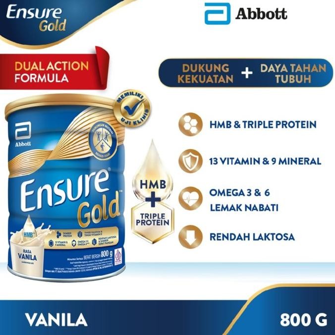 

ENSURE Gold Susu Rendah Laktosa Vanila 850 g H24S