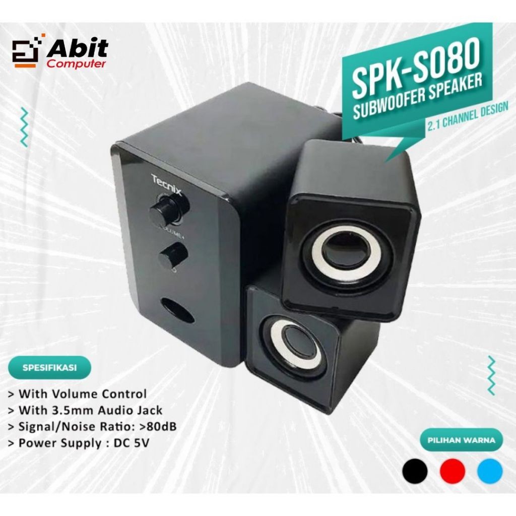 TECNIX SPEAKER SUBWOOFER SPK-S080 BLUE