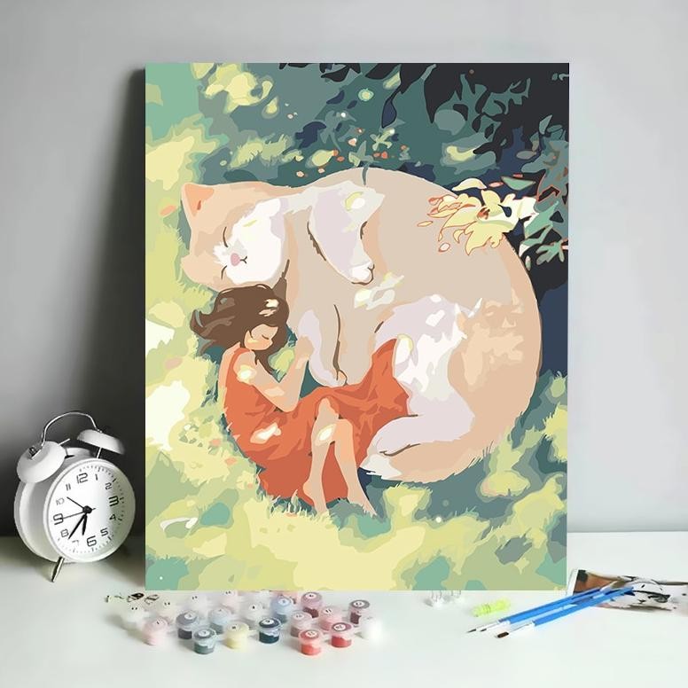 

y-76 [HARU] 30x40cm Paint by Number Kit Canvas DIY Floral Scenery Kanvas Lukis Set Menggambar Melukis Premium