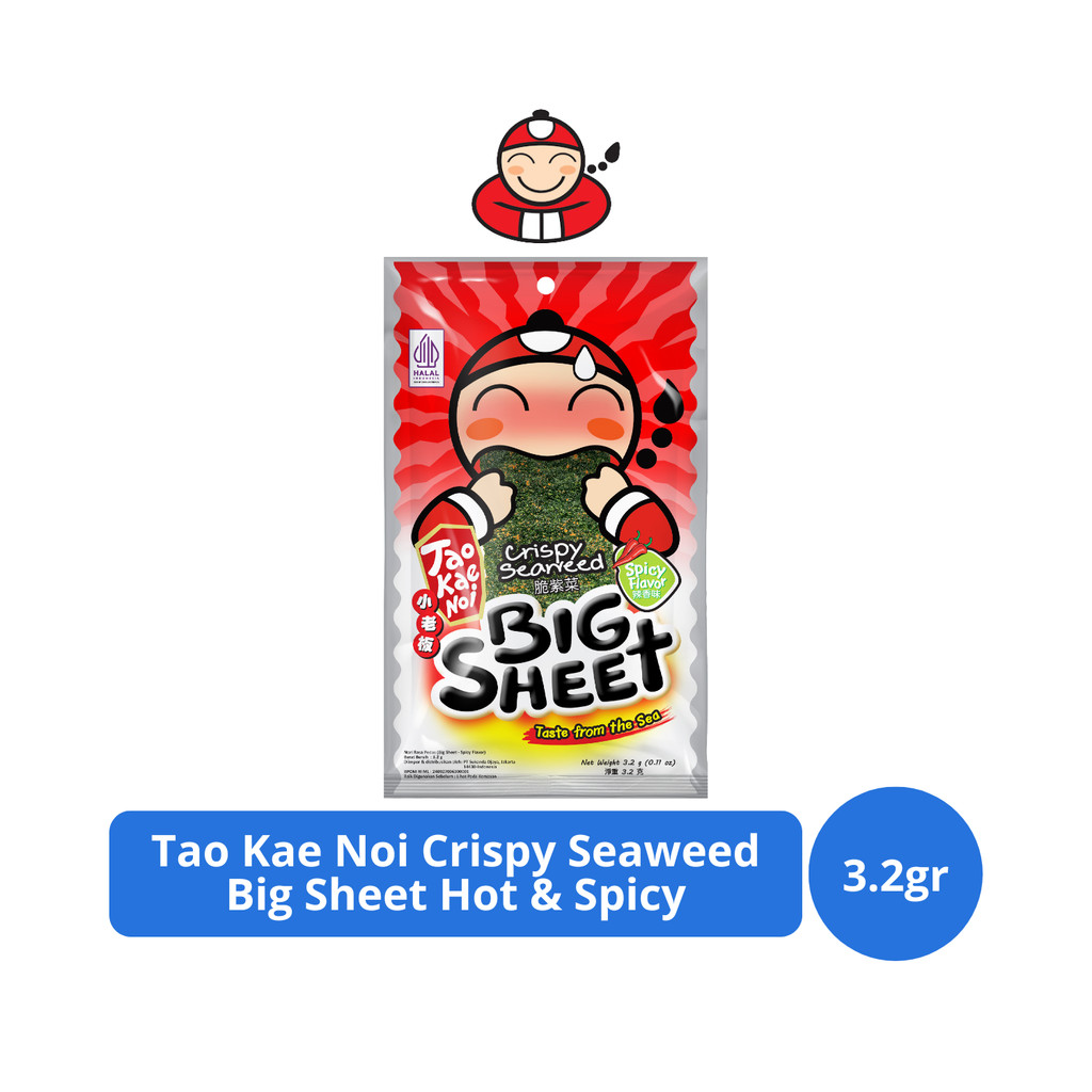 

Tao Kae Noi Crispy Seaweed Big Sheet Hot & Spicy 3,2gr
