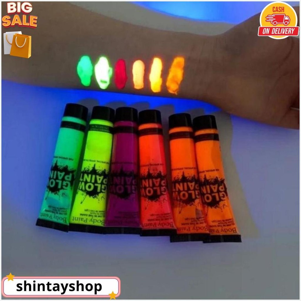 

10 Ml Cat Lukis Badan Wajah Cair Body Face Painting Glow In The Dark Terlaris