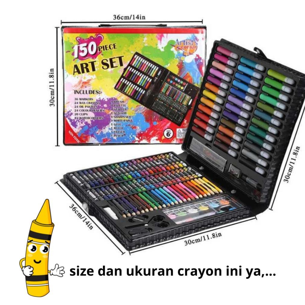

gh-56 PENSIL WARNA 150PCS - ALAT MENGGAMBAR ANAK SET CRAYON COLOURING SET 150PCS ART Viral