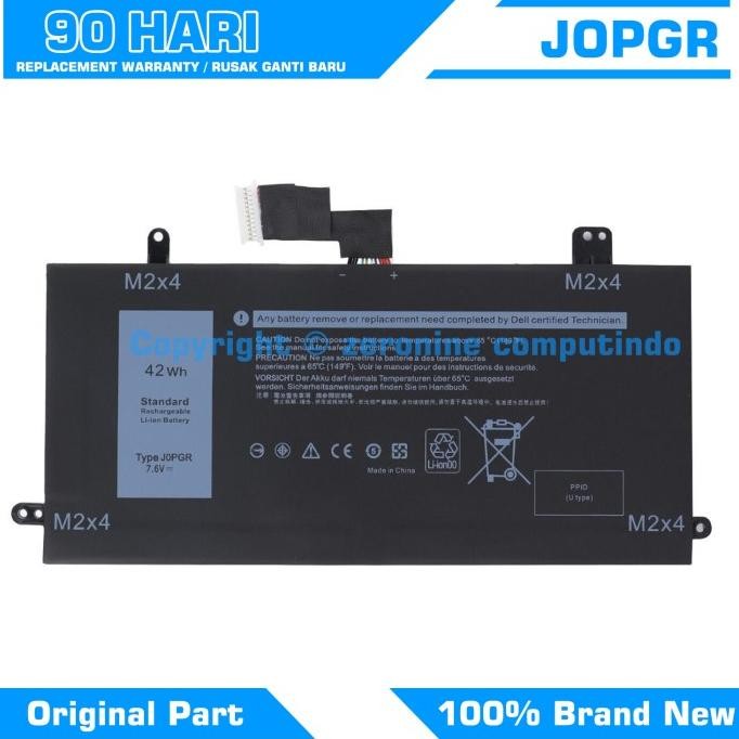 Baterai Battery Dell Latitude 12 5285 5290 E5285 E5290 2-In-1 J0Pgr