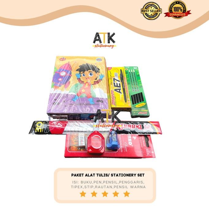 

uj-53 Paket Alat Tulis Murah Sekolah Set / Stationery Set Back To School atk Hemat