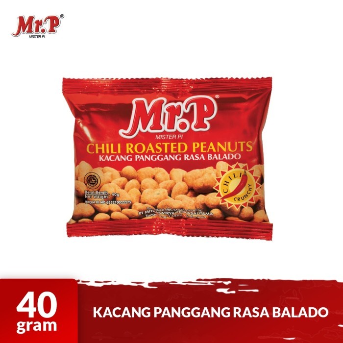 

Mr. P - Kacang Panggang Rasa Balado 40gr - Chili Roasted Peanuts