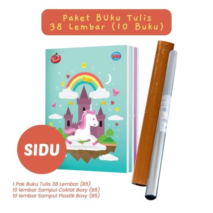 

FUZ-611 Paket Buku Tulis 38 Lembar Set Sampul Plastik Coklat Back To School Murah