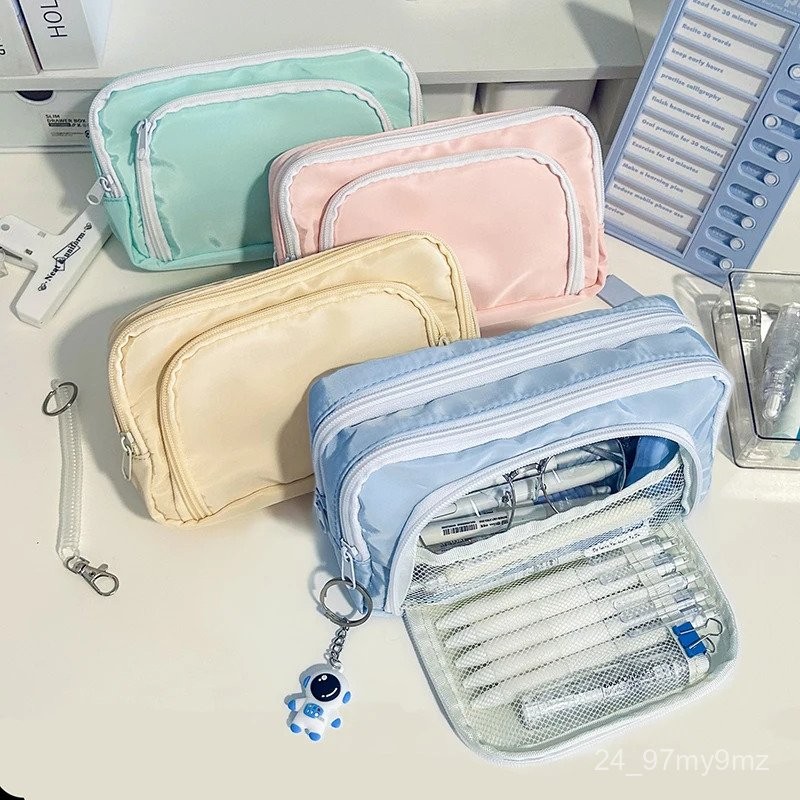 

Large Capacity Pencil Bag Pencil Pouch Zipper Stationery Storage Bag Pen Case Cosmetic Bag Students School Supplies Pencil Case PTPR