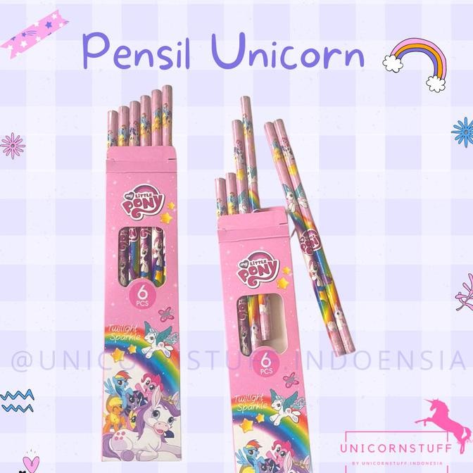 

gh-67 SET 6 PCS Pensil Unicorn Alat Tulis Cewek Lucu Anak Sekolah HB Pony Terlaris