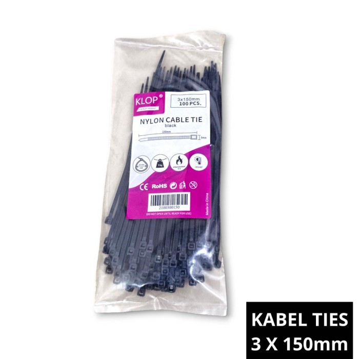 

^^^^^] Kabel Ties 3x150mm Hitam Cable Tie Tis 3x150 mm Wire Zip Ikat Pengikat