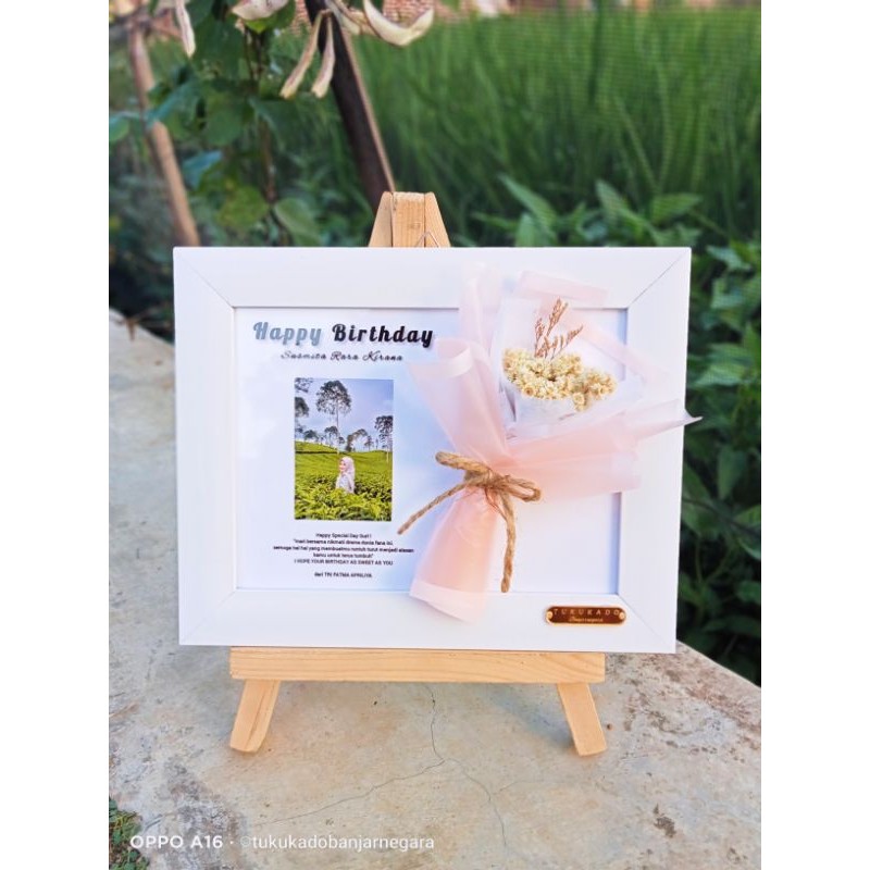 Flower in frame | kado hari guru | kado ultah | kado hari ibu | buket dalam pigura | kado wedding