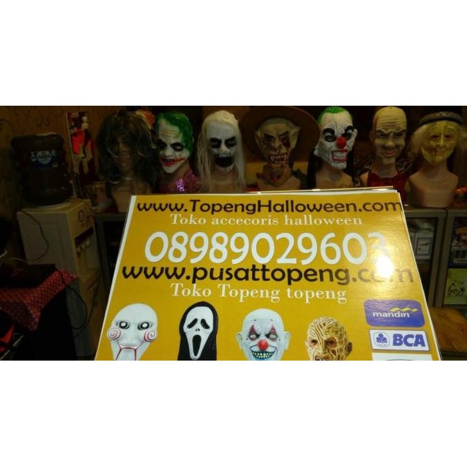 *#*#*#*#] PERLENGKAPAN HALLOWEEN TOPENG HANTU TOPENG ZOMBIE KARET JAKARTA