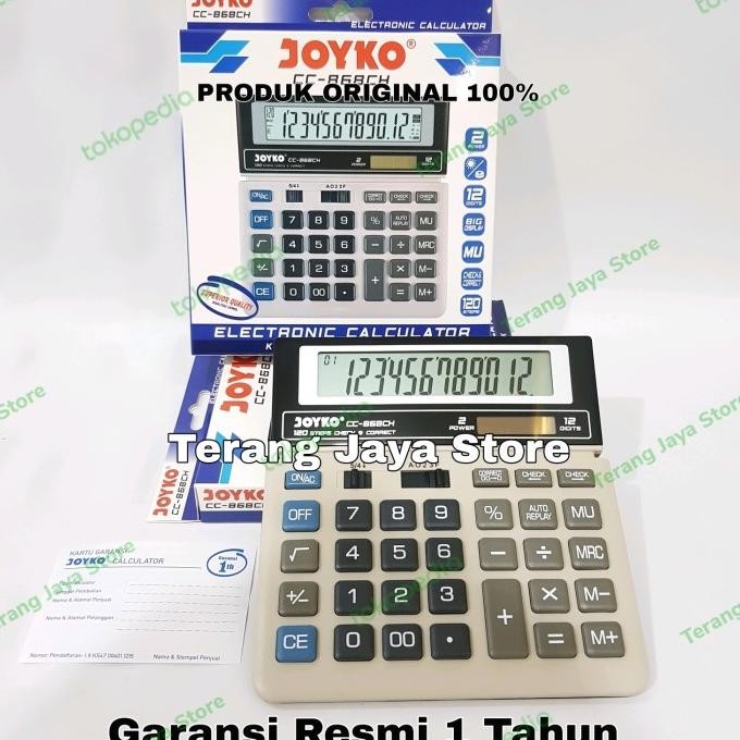 

gd-8 Kalkulator 12 Digit Joyko CC-868CH Calculator Joyko CC868 Check correc Termurah