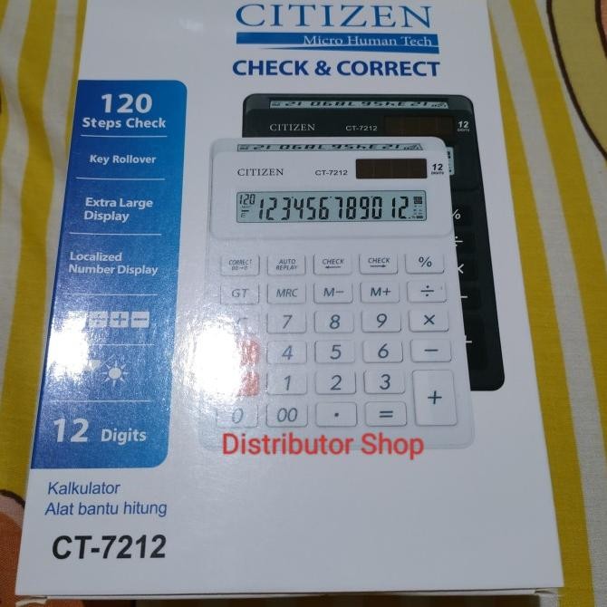 

LNB-1217 Kalkulator Citizen CT 7212 12 Digits 2 Display / Calculator Citizen CT-7212 Check & Correct 12 Digits Terlaris