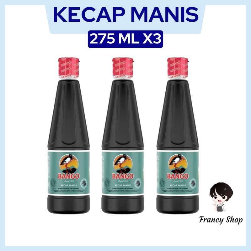 

Paket Murah Kecap Manis Bango Kedelai Hitam 275 ml x3 Pcs