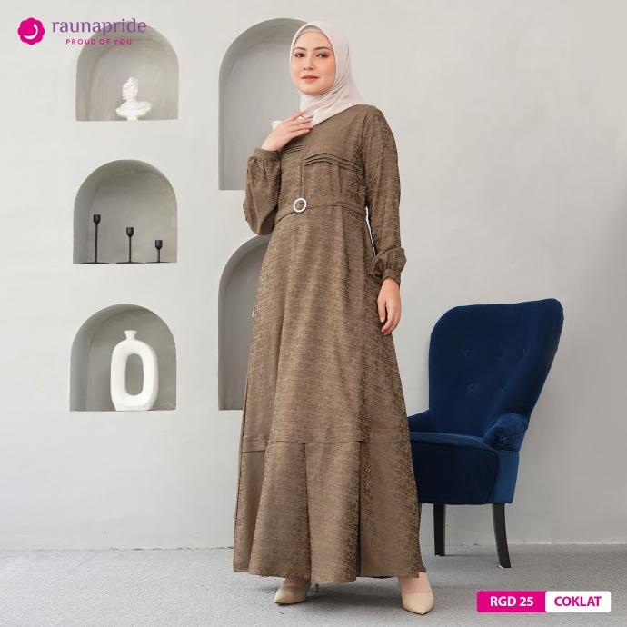 Rauna - Baju Muslim - Gamis Dewasa 25 Coklat