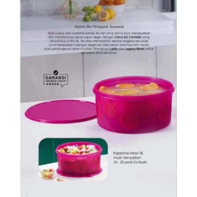Tupperware Carry All Canister With Lade Toples Bulat Harlannewstore