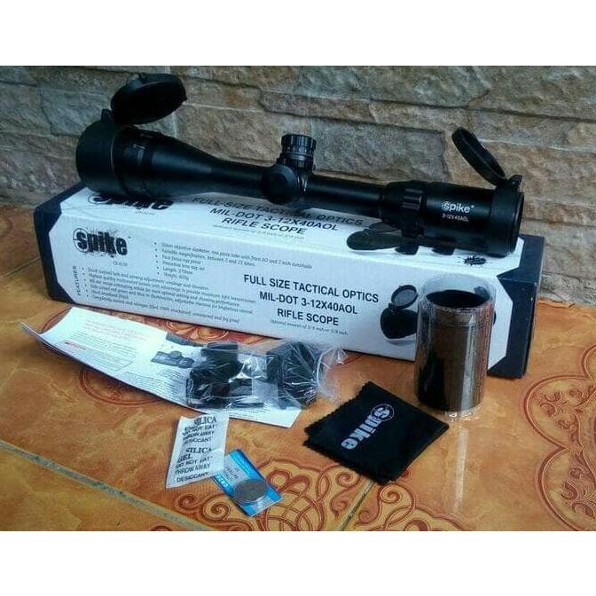 TELESKOP / TEROPONG SPIKE 3-12x40 AOL RGB