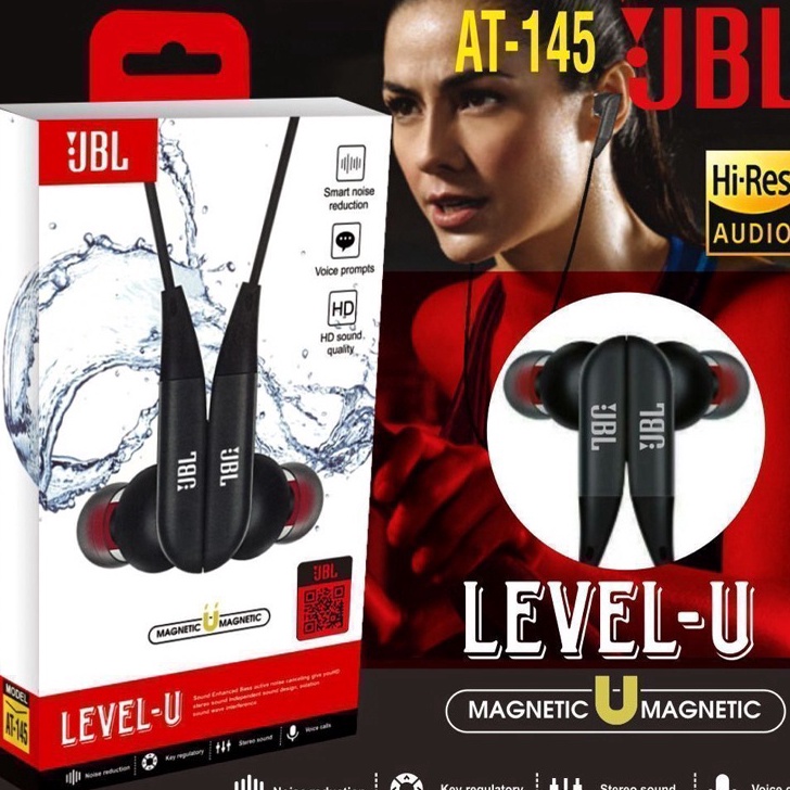 ☈➸❋✦ HF HEADSET JBL AT-145 LEVEL U SUPER BASS PACKING IMPORT Ready Stock