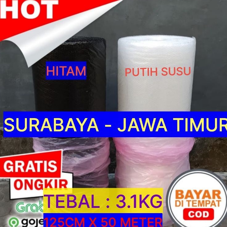 

✴Bayar Di Tempat➼ BAZUP Bubble Wrap Roll Warp Hitam Envelope amplop Meteran Gmp 125cm x 50 M / Surabaya / Jawa Timur D67 ➮Terlaris