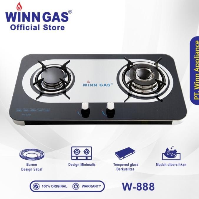 Kompor Gas 2 Tungku Winn Gas W-888 (Tanam)